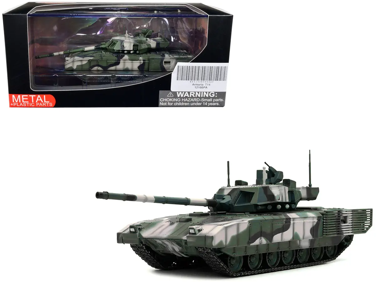 Russian T14 Armata Mbt (Main Battle Tank) Multi-Woodland Camouflage "Armor Premium" Series 1/72 Diecast Model By Panzerkampf 1