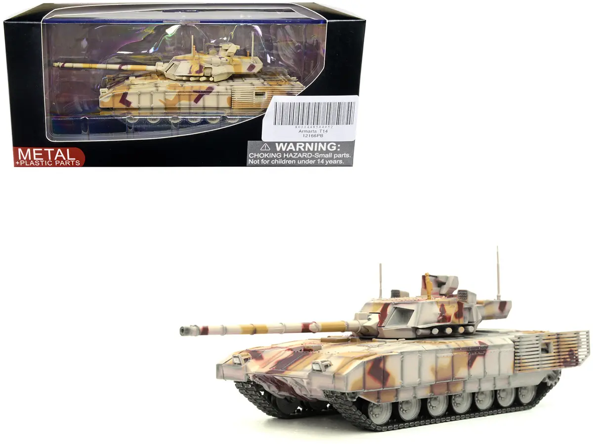 Russian T14 Armata Mbt (Main Battle Tank) Multi-Desert Camouflage "Armor Premium" Series 1/72 Diecast Model By Panzerkampf 1