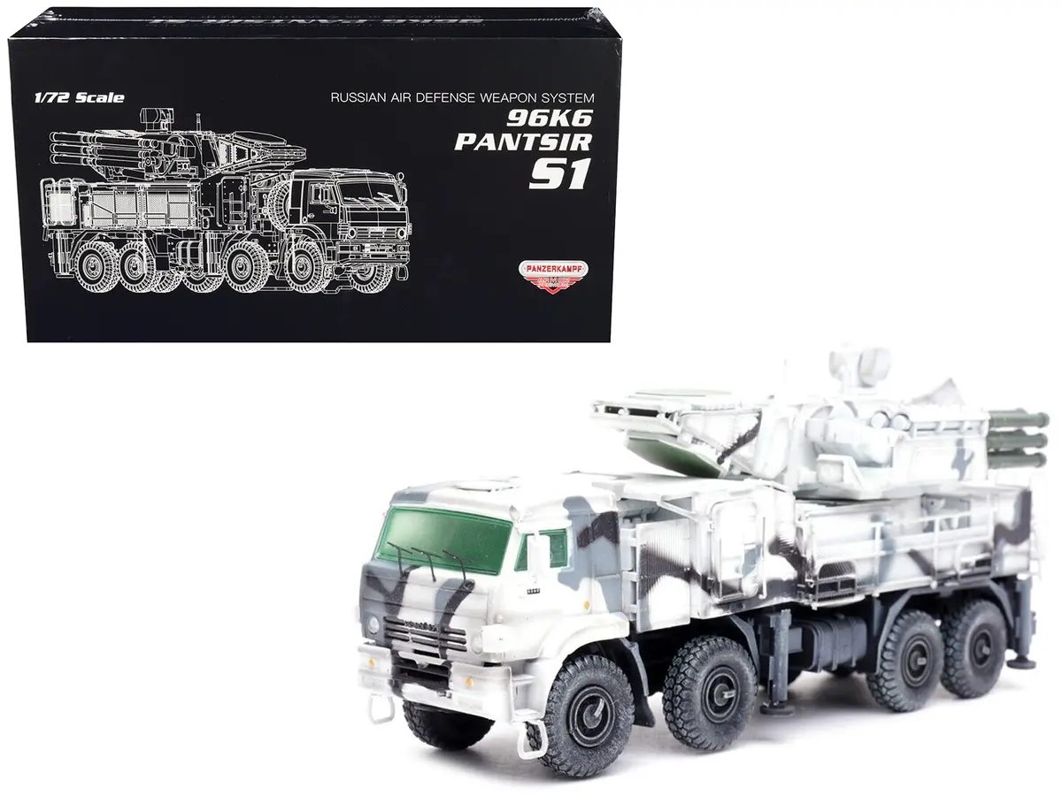 Pantsir S1 96K6 Self-Propelled Air Defense Weapon System Winter Camouflage "Russia's Arctic Forces" "Armor Premium" Series 1/72 Diecast Model By Panzerkampf 1