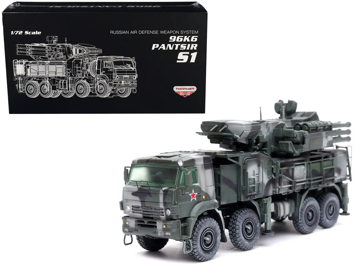 Pantsir S1 96K6 Self-Propelled Air Defense Weapon System Tri-Color Camouflage "Russia's Armed Forces" "Armor Premium" Series 1/72 Diecast Model By Panzerkampf 1