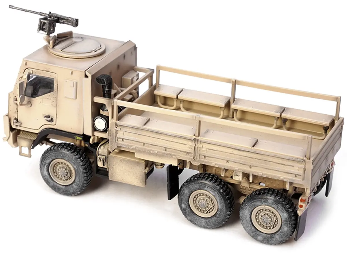 M1083 Mtv (Medium Tactical Vehicle) Armored Cab Cargo Truck With Turret Desert Camouflage "Us Army" "Armor Premium" Series 1/72 Diecast Model By Panzerkampf 2