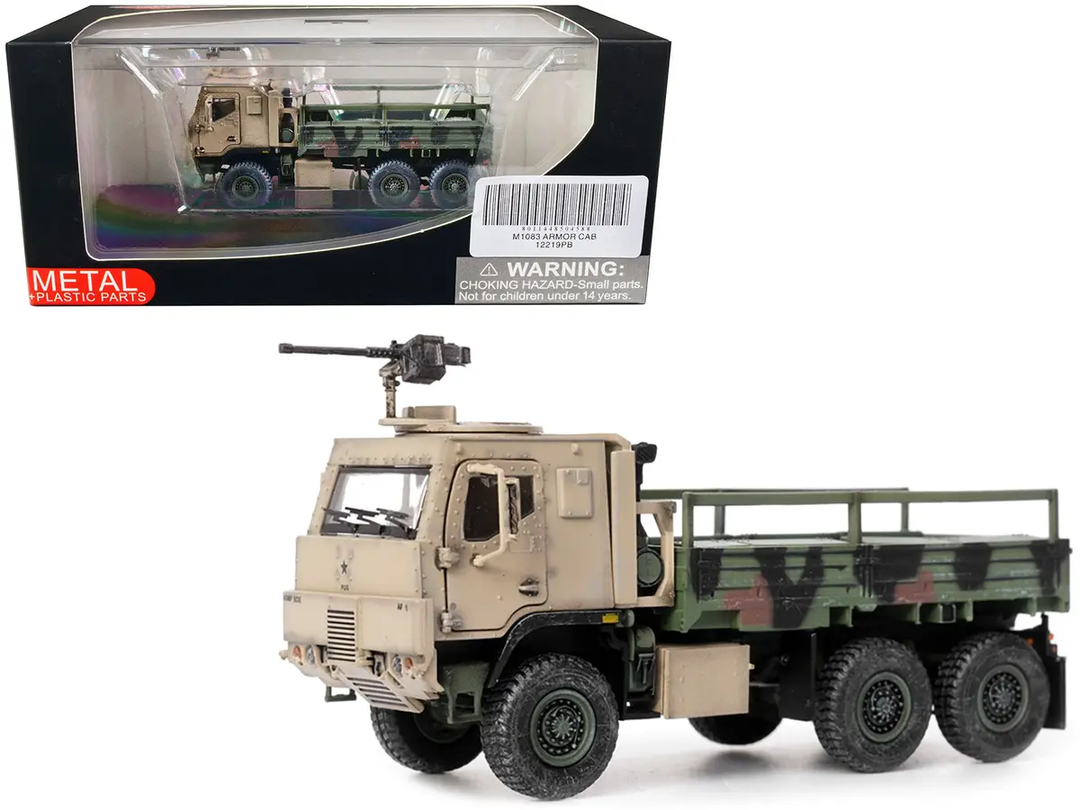 M1083 Mtv (Medium Tactical Vehicle) Armored Cab Cargo Truck With Turret Nato Camouflage "Us Army" "Armor Premium" Series 1/72 Diecast Model By Panzerkampf 1