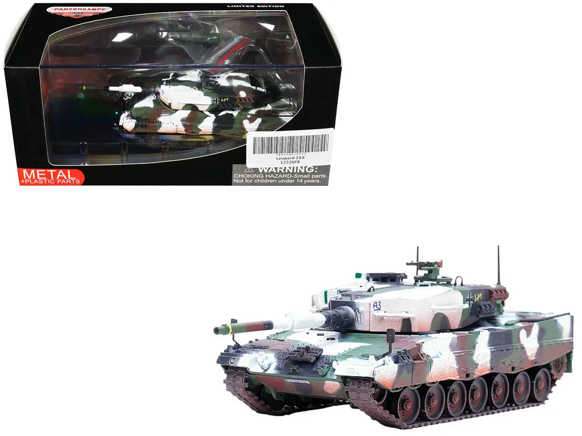 Leopard 2A4 Main Battle Tank With Snorkel "Winter Camouflage" German Army "Armor Premium" Series 1/72 Diecast Model By Panzerkampf 1