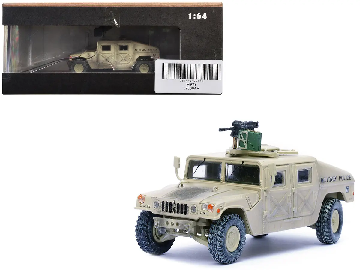 M988 Modern 4×4 Utility Vehicle With Grenade Launcher Desert Sand "Military Police 4Th Traffic Platoon A Company 92Nd Mp Battalion 89Th Mp Brigade Ad Daman Saudi Arabia Gulf War" (1990) "Military Miniature" Series 1/64 Diecast Model By Panzerkampf 1