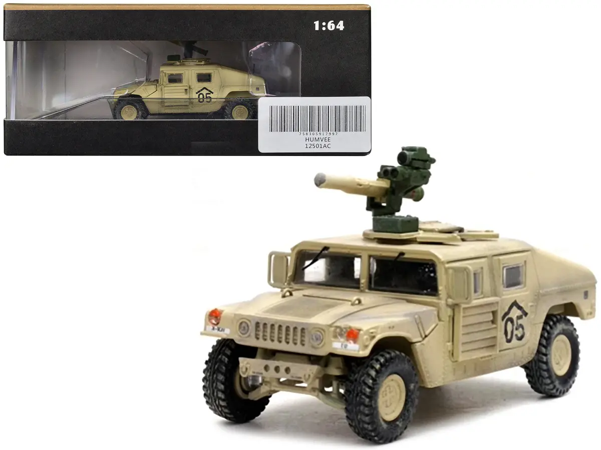 M1046 Humvee Tow Missile Carrier Desert Camouflage "E Troop 9Th Regiment 2Nd Brigade Combat Team 3Rd Infantry Division (Mechanized) Iraq" (2003) "Military Miniature" Series 1/64 Diecast Model By Panzerkampf 1