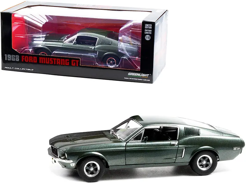 1968 Ford Mustang Gt Fastback Highland Green Metallic 1/18 Diecast Model Car By Greenlight 1