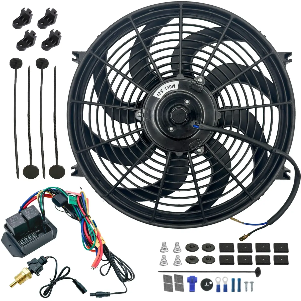 14-15 Inch 130W Electric Fan Digital Adjustable Thermostat Temp Switch Wire Kit 1