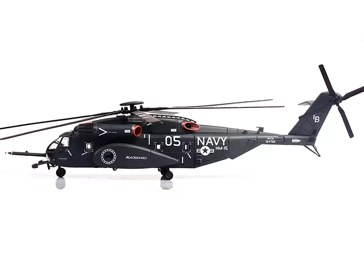 Sikorsky Mh-53E Sea Dragon Helicopter "United States Navy Blackhawks Tail Number 05" Dark Gray 1/72 Diecast Model By Panzerkampf 2