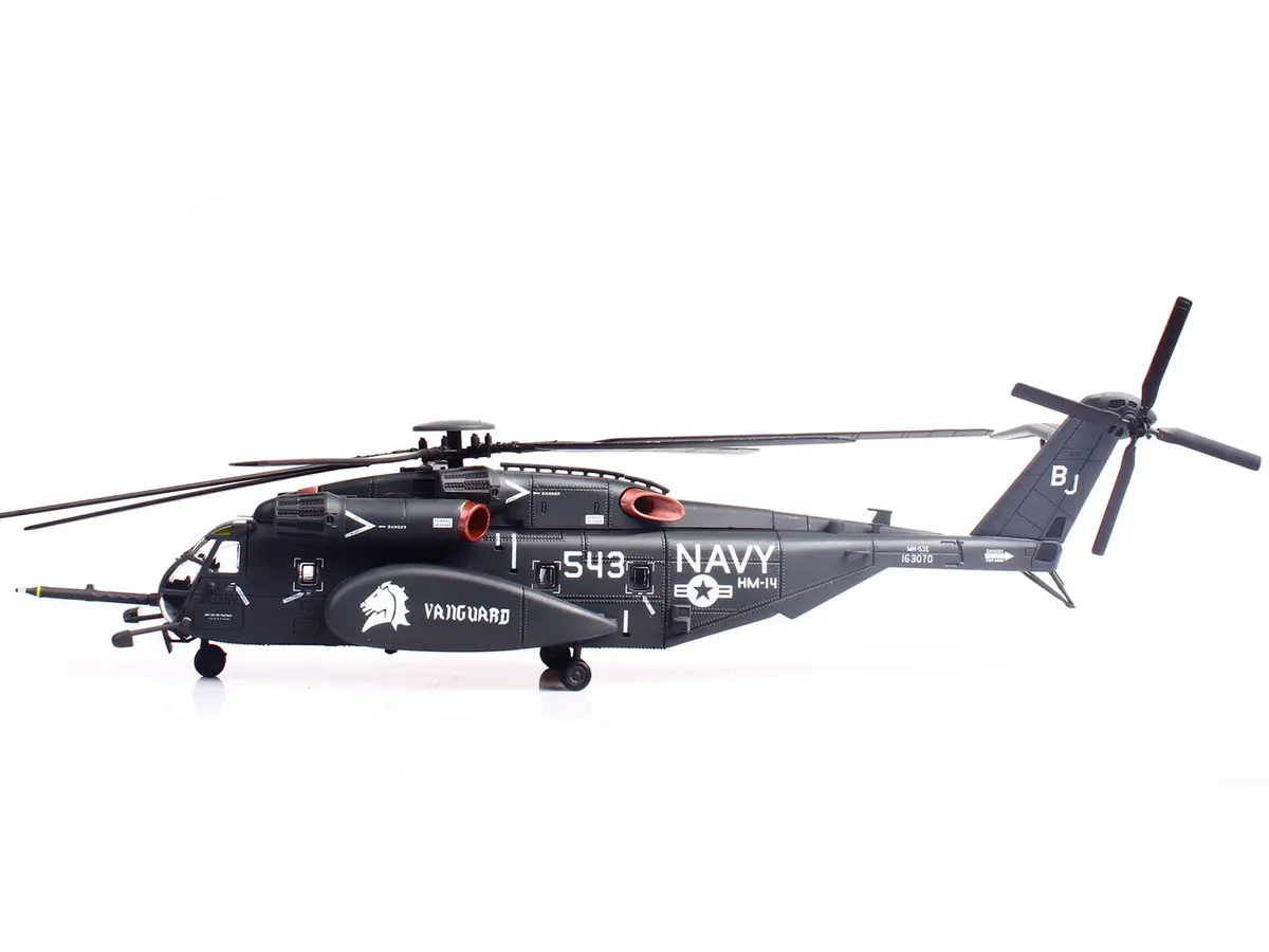 Sikorsky Mh-53E Sea Dragon Helicopter "United States Navy Vanguard Tail Number 543" Dark Gray 1/72 Diecast Model By Panzerkampf 2