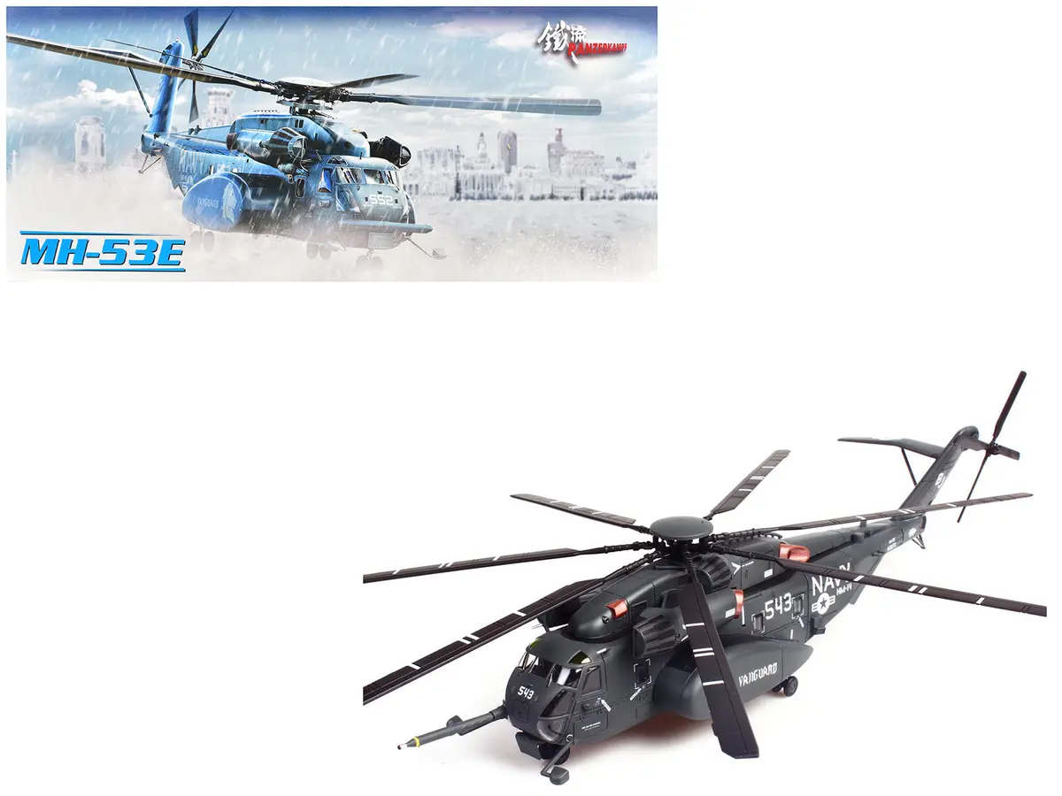 Sikorsky Mh-53E Sea Dragon Helicopter "United States Navy Vanguard Tail Number 543" Dark Gray 1/72 Diecast Model By Panzerkampf 1