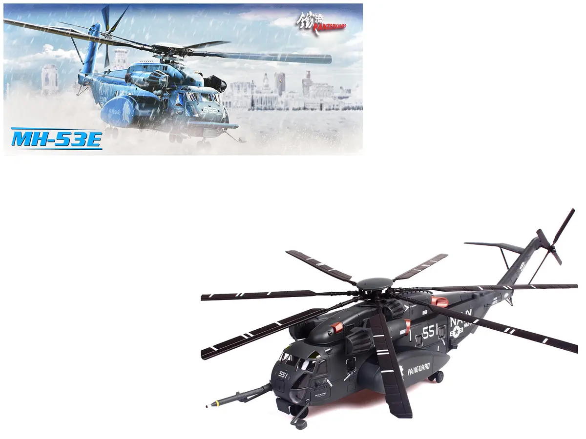 Sikorsky Mh-53E Sea Dragon Helicopter "United States Navy Vanguard Tail Number 551" Dark Gray 1/72 Diecast Model By Panzerkampf 1