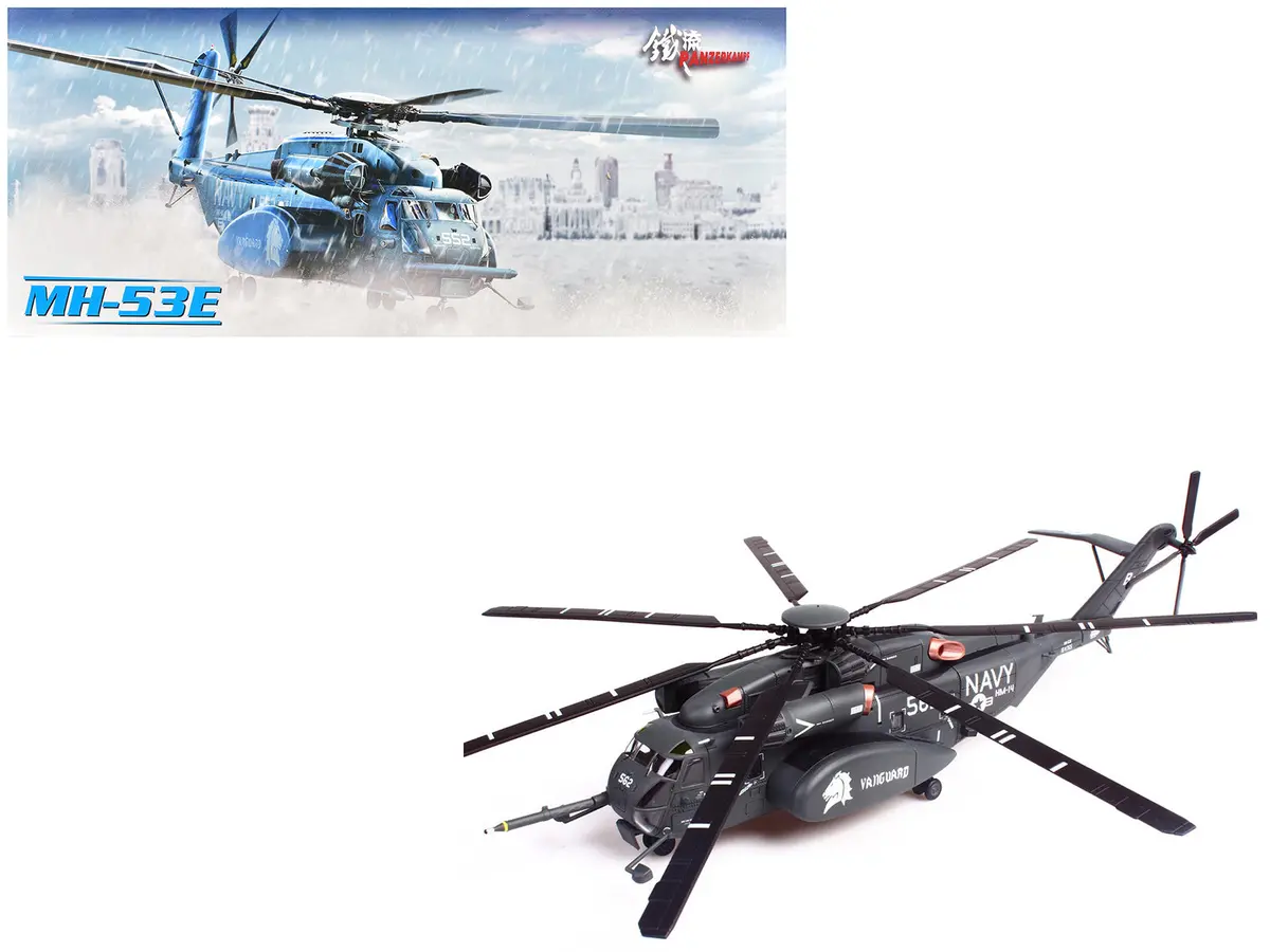 Sikorsky Mh-53E Sea Dragon Helicopter "United States Navy Vanguard Tail Number 562" Dark Gray 1/72 Diecast Model By Panzerkampf 1