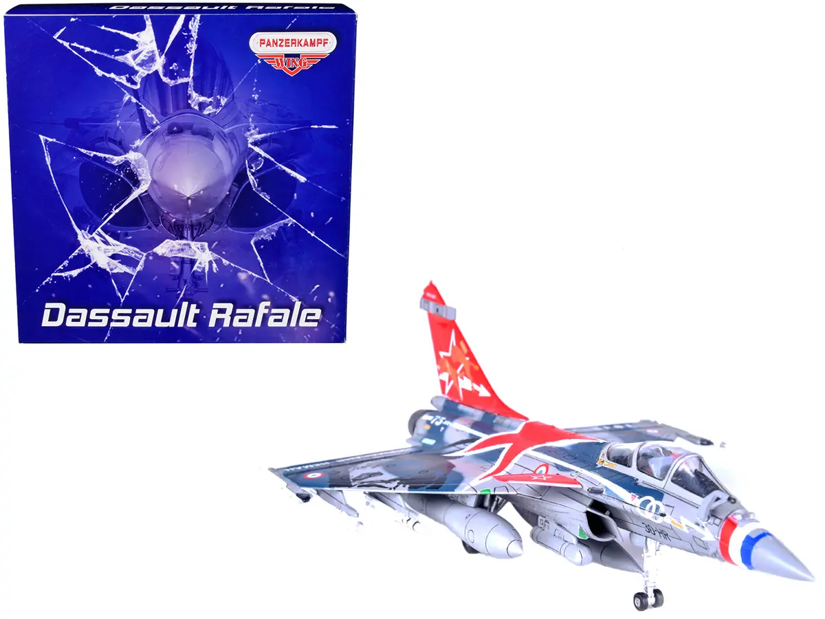 Dassault Rafale C Fighter Jet "Regiment De Chasse 2/30 Normandie-Niemen" 75Th Anniversary Edition With Missile Accessories "Panzerkampf Wing" Series 1/72 Scale Model By Panzerkampf 1