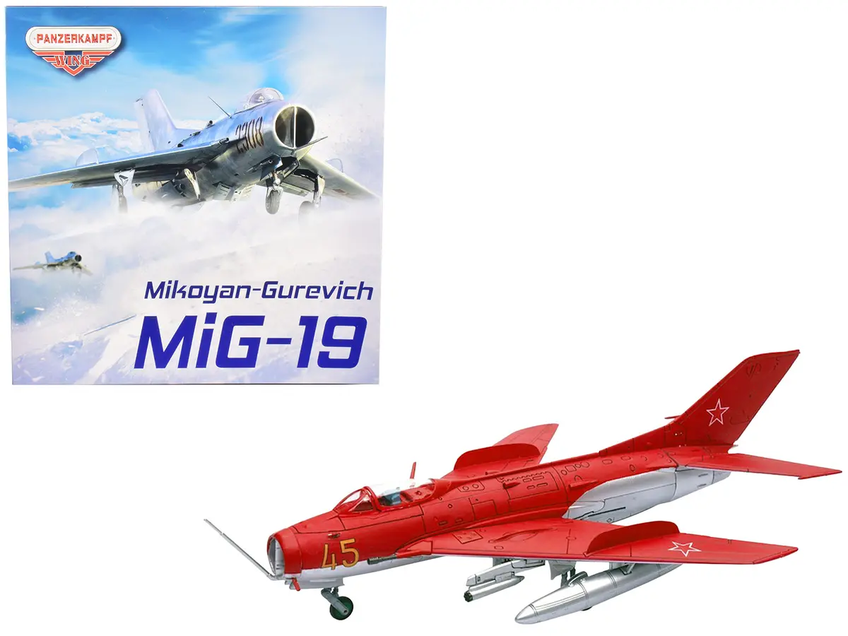 Mikoyan-Gurevich Mig-19S Farmer C Fighter Aircraft "Yellow 45" "Vvs Display Team Soviet Air Force Kubinka Air Base" (1960) "Wing" Series  1/72 Diecast Model By Panzerkampf 1