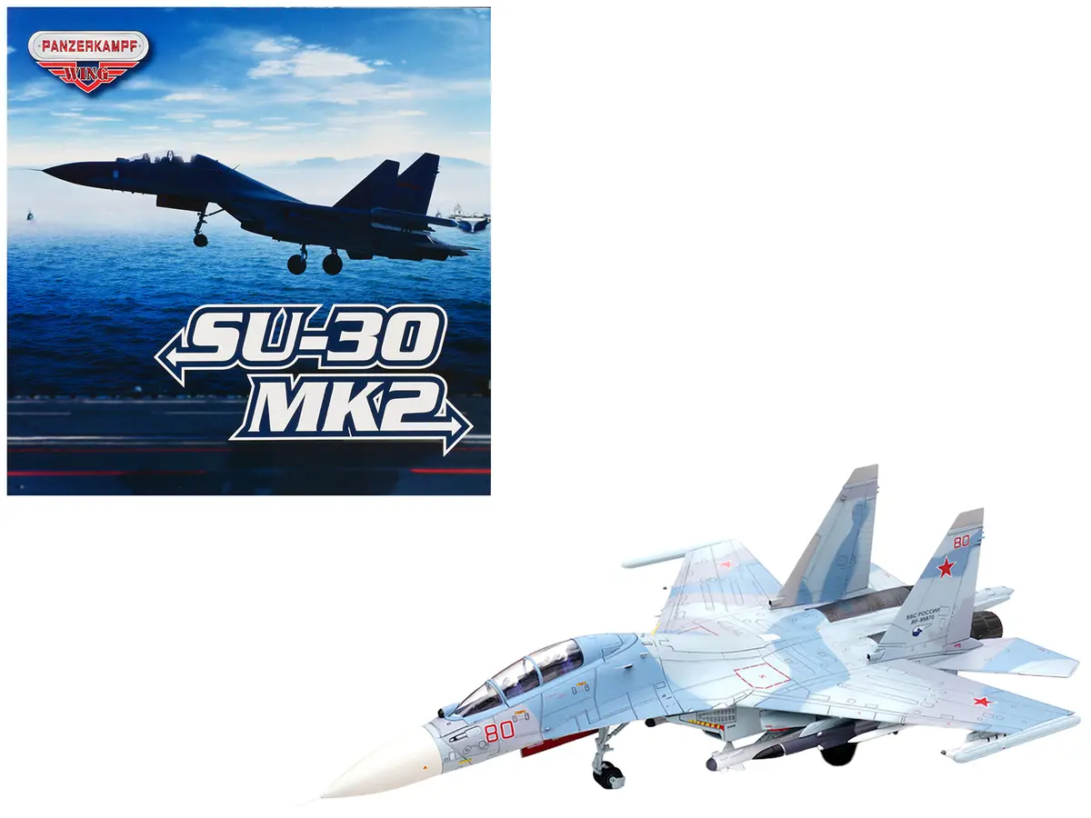 Sukhoi Su-30M2 Flanker-C Fighter Aircraft #80 "Russian Air Force" "Wing" Series 1/72 Diecast Model By Panzerkampf 1