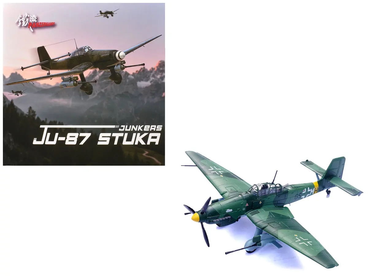 Junkers Ju 87G1 Stuka Bomber Aircraft "10.(Pz)/Sg 2 Immelmann Gs+Mh Dubno Ukraine" (1944) German Luftwaffe "Wing" Series 1/72 Diecast Model By Panzerkampf 1