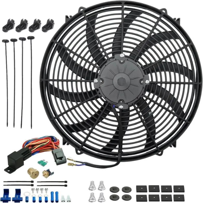 16-17 Inch 180W Electric Radiator Fan Thread-In Probe Thermostat Switch 1