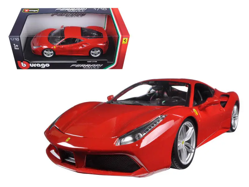 Ferrari 488 Gtb Red 1/18 Diecast Model Car By Bburago 1