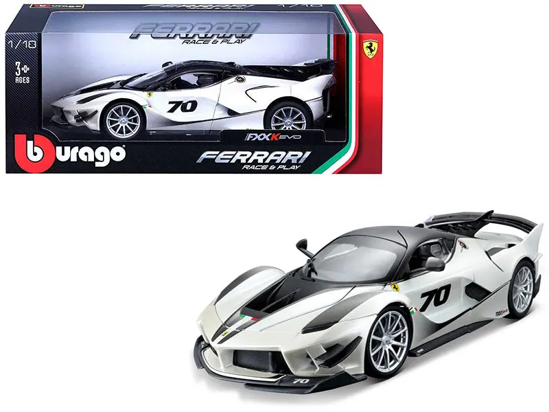 Ferrari Fxx-K Evo #70 White 1/18 Diecast Model Car By Bburago 1