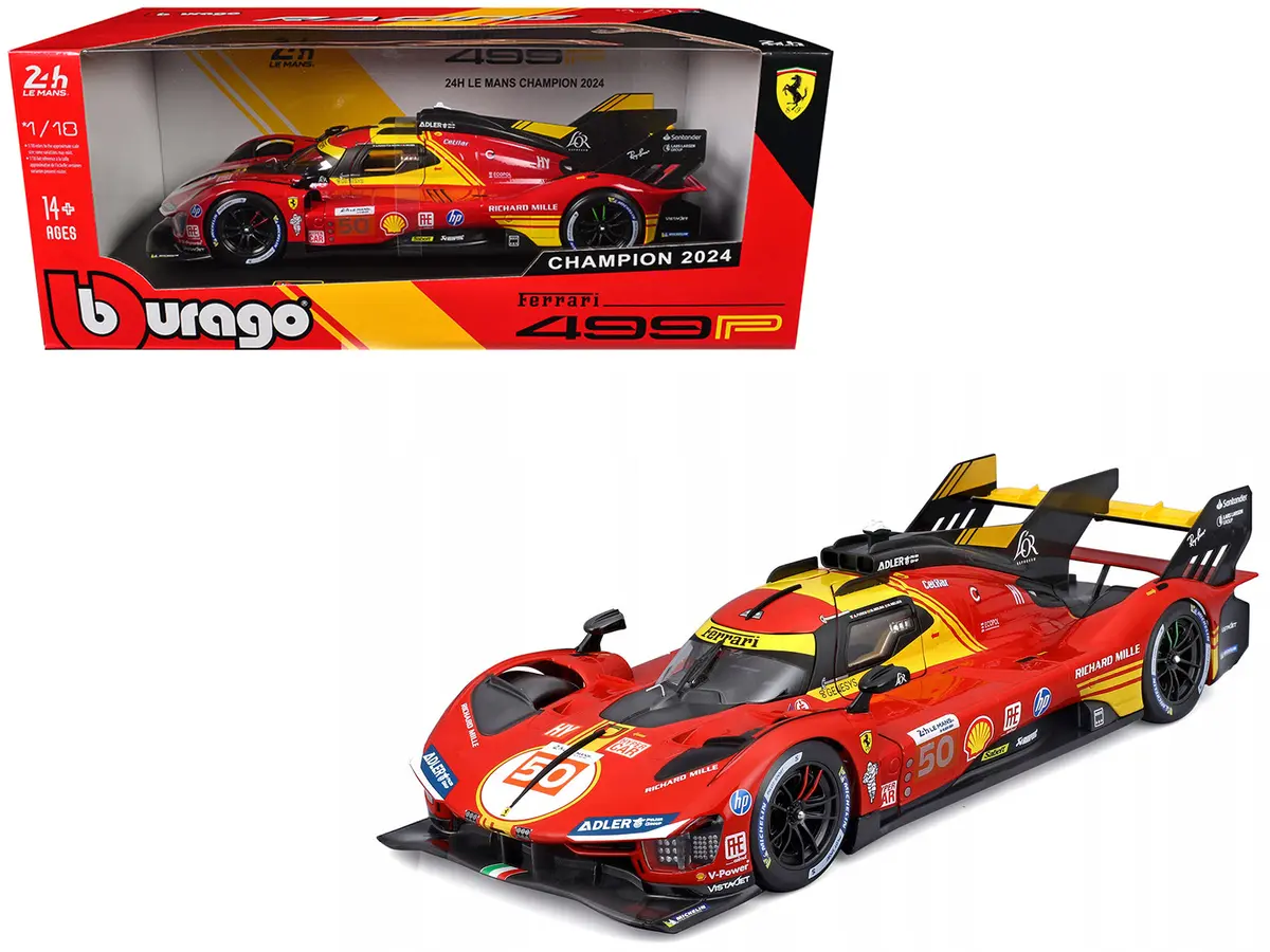 Ferrari 499P #50 Antonio Fuoco - Miguel Molina - Nicklas Nielsen "Ferrari Af Corse" Winner "24 Hours Of Le Mans" (2024) "Racing" Series 1/18 Diecast Model Car By Bburago 1