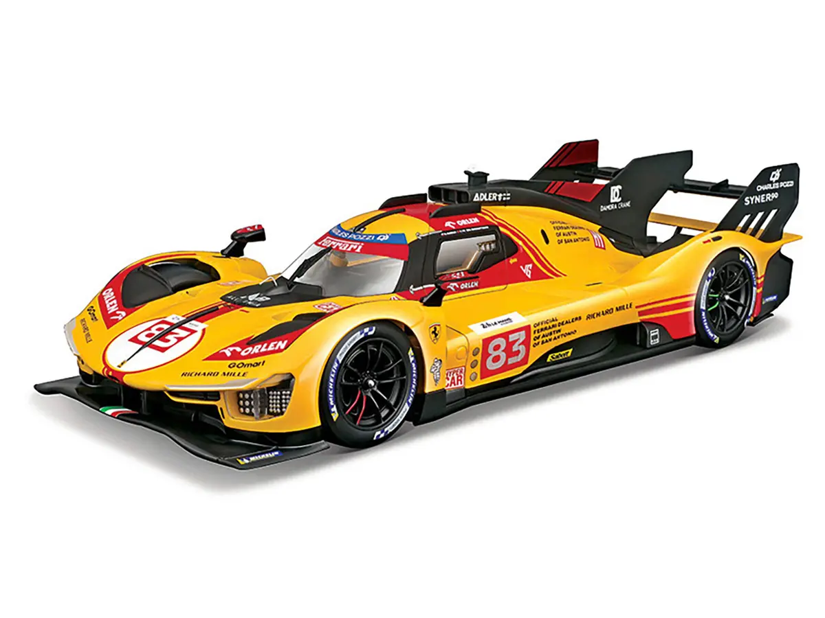 Ferrari 499P #83 Robert Kubica - Robert Shwartzman - Yifei Ye "Ferrari Af Corse" "24 Hours Of Le Mans" (2024) "Racing" Series 1/18 Diecast Model Car By Bburago 2
