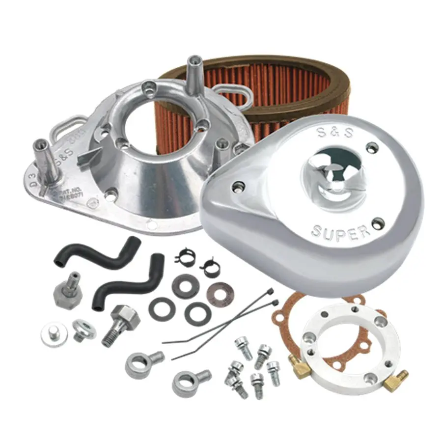 S&S® Teardrop Air Cleaner Kit For 1993-'06 Hd® Big Twins With Stock Cv Carburetors - Chrome 1