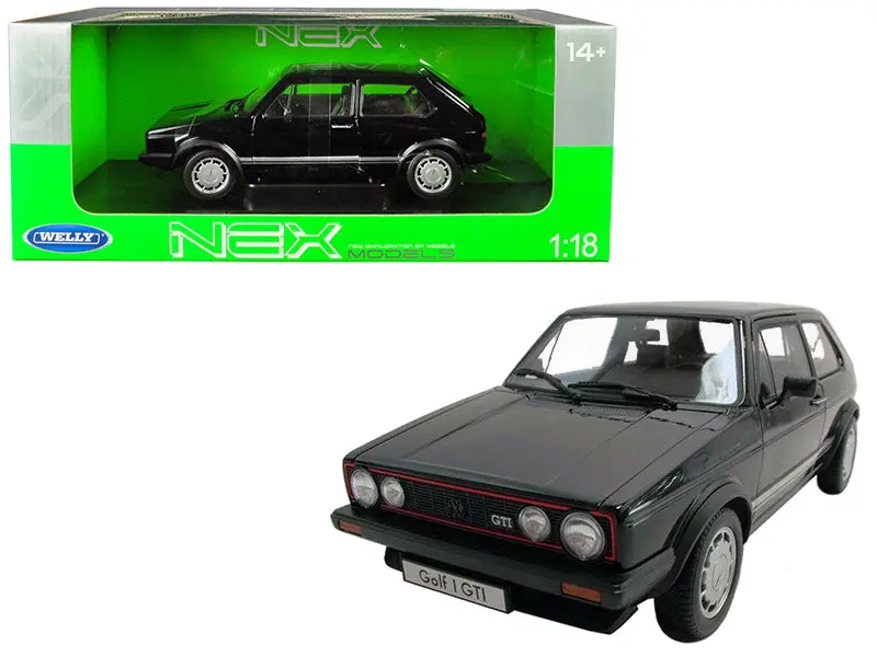 Volkswagen Golf 1 Gti Black 1/18 Diecast Model Car By Welly 1