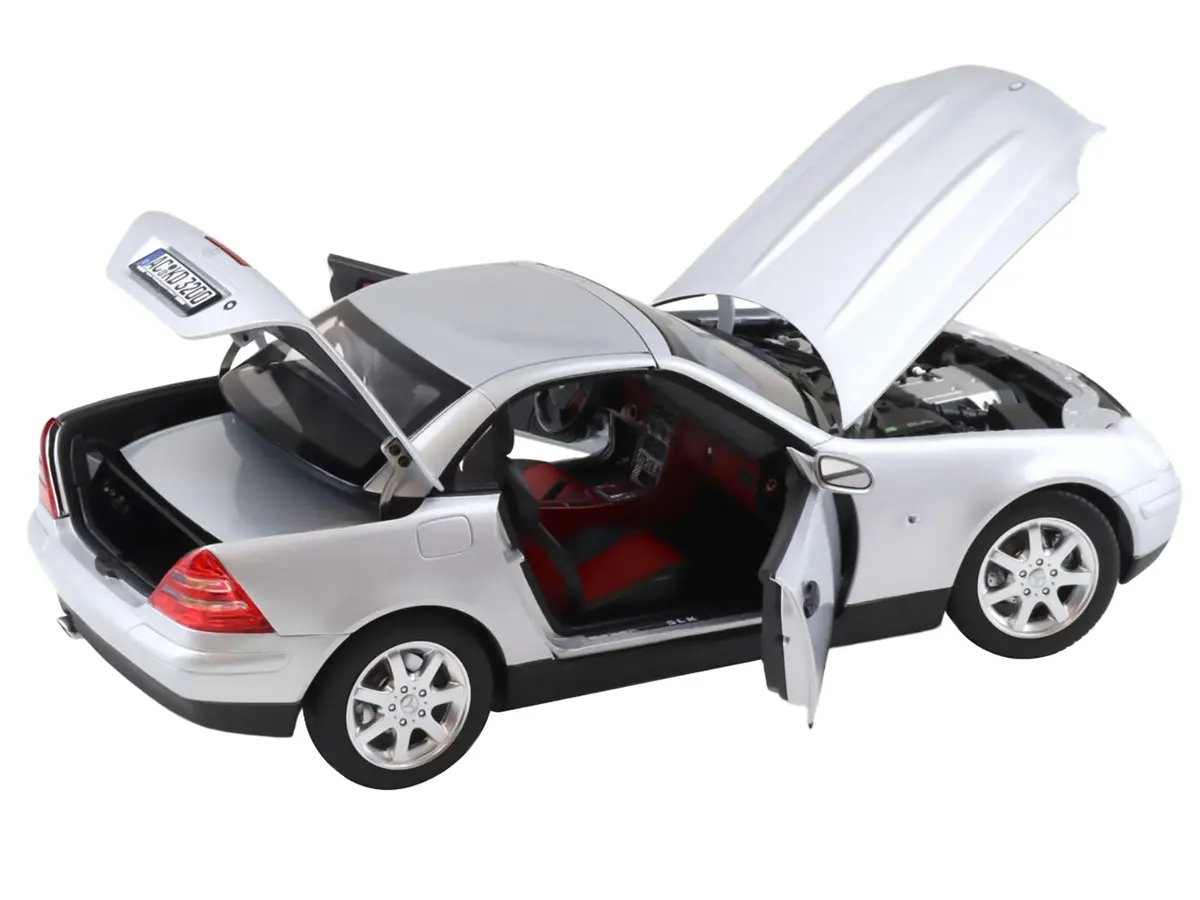 1996 Mercedes-Benz Slk Convertible Brilliant Silver Metallic 1/18 Diecast Model Car By Norev 2