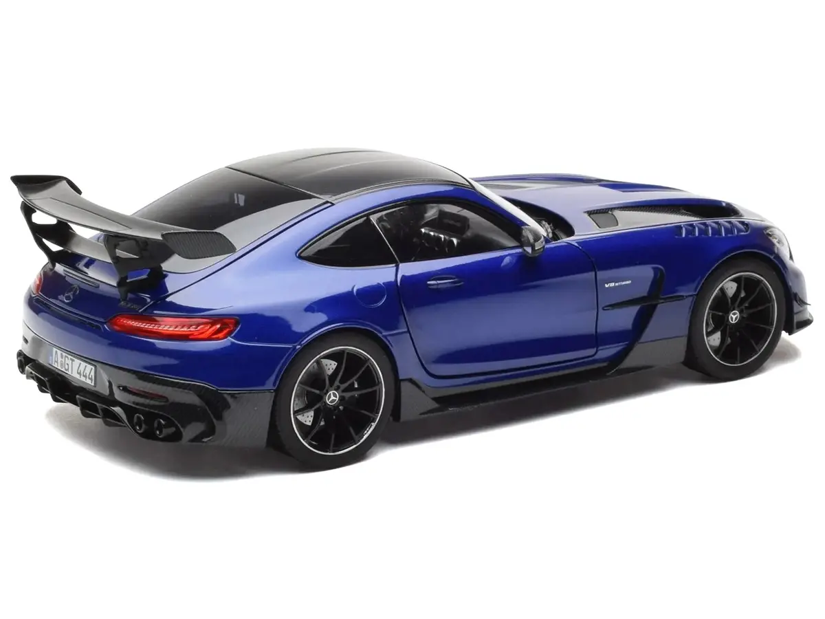 2021 Mercedes-Benz Amg Gt Black Series Blue Metallic With Carbon Top And Hood Stripes 1/18 Diecast Model Car By Norev 2