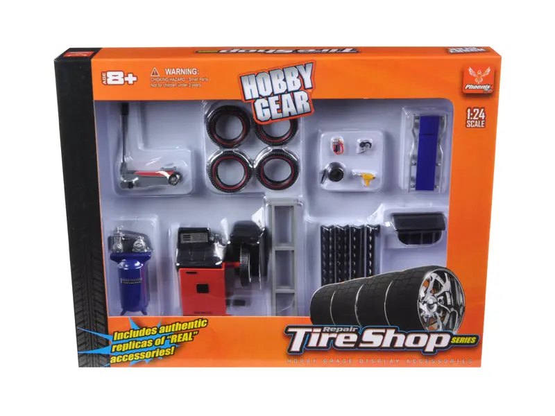 Tire Repair Shop Accessories Set For 1/24 Scale Diecast Model Cars By Phoenix Toys 1