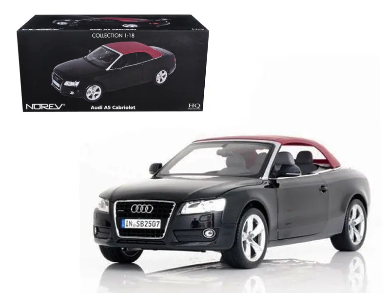 2009 Audi A5 Convertible Brilliant Black 1/18 Diecast Model Car By Norev 1