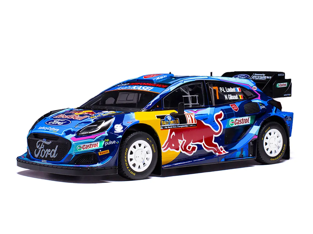 Ford Puma Rally1 #7 Pierre-Louis Loubet - Nicolas Gilsoul "Rally Sweden" (2023) 1/18 Diecast Model Car By Ixo Models 2