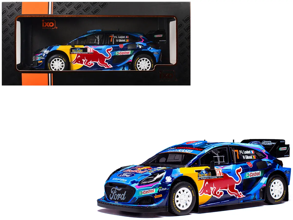 Ford Puma Rally1 #7 Pierre-Louis Loubet - Nicolas Gilsoul "Rally Sweden" (2023) 1/18 Diecast Model Car By Ixo Models 1