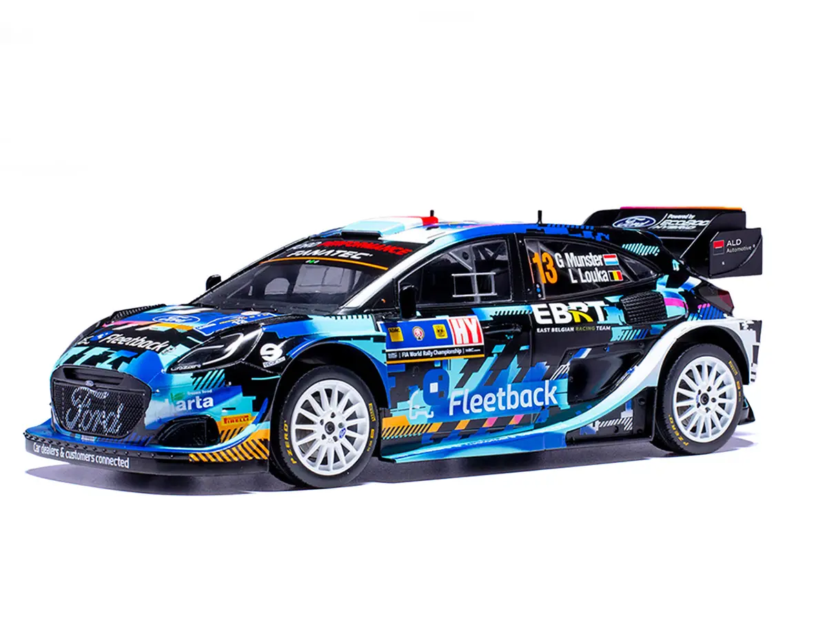 Ford Puma Rally1 #13 Gregoire Munster - Louis Louka "Central European Rally" (2023) 1/18 Diecast Model Car By Ixo Models 2