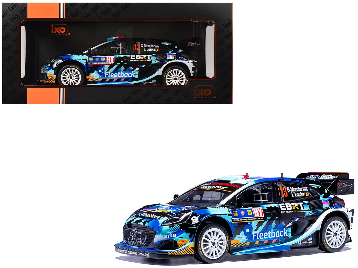 Ford Puma Rally1 #13 Gregoire Munster - Louis Louka "Central European Rally" (2023) 1/18 Diecast Model Car By Ixo Models 1