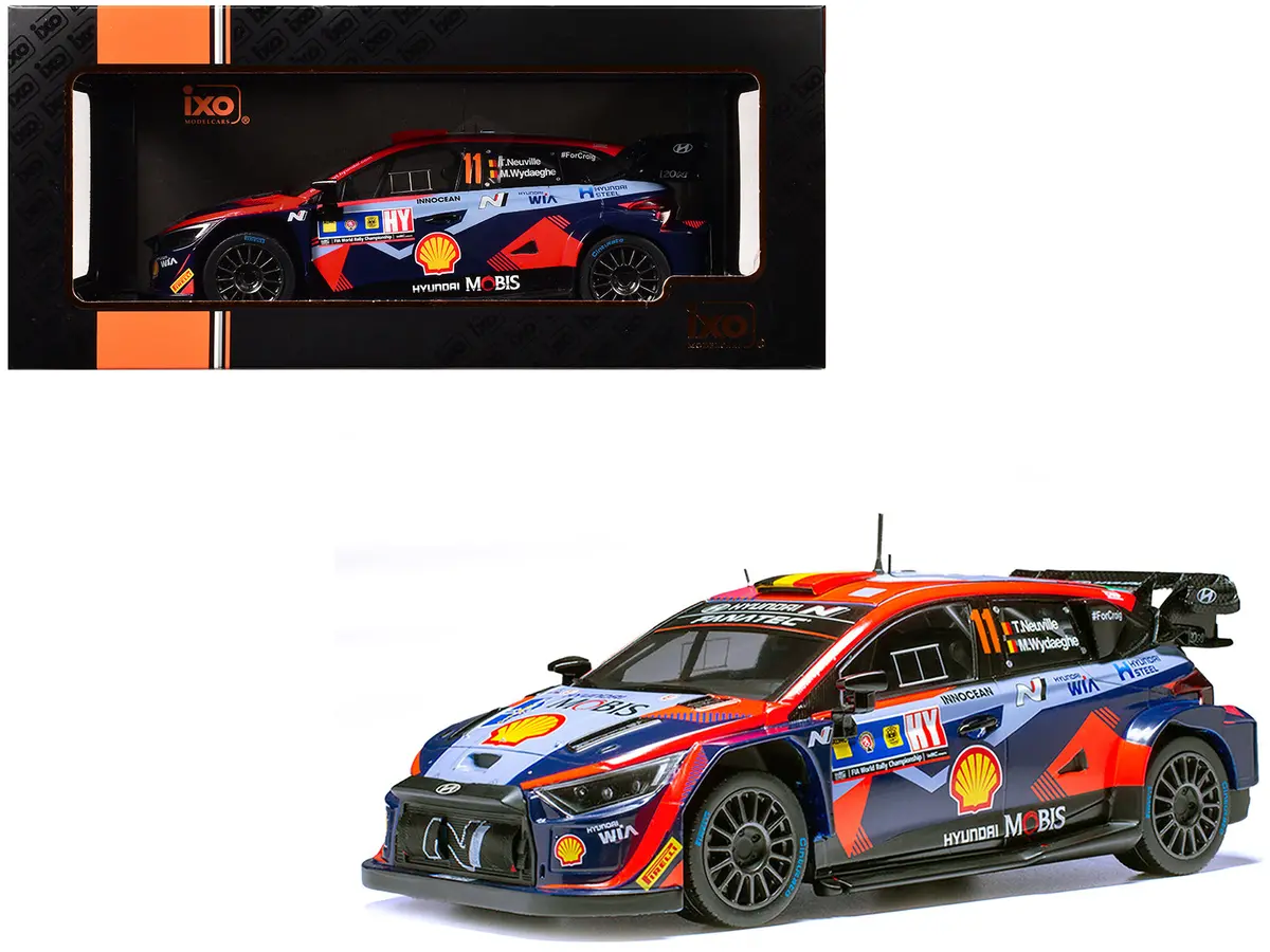 Hyundai I20 N Rally1 #11 Thierry Neuville - Martijn Wydaeghe Winner "Central European Rally" (2023) 1/18 Diecast Model Car By Ixo Models 1