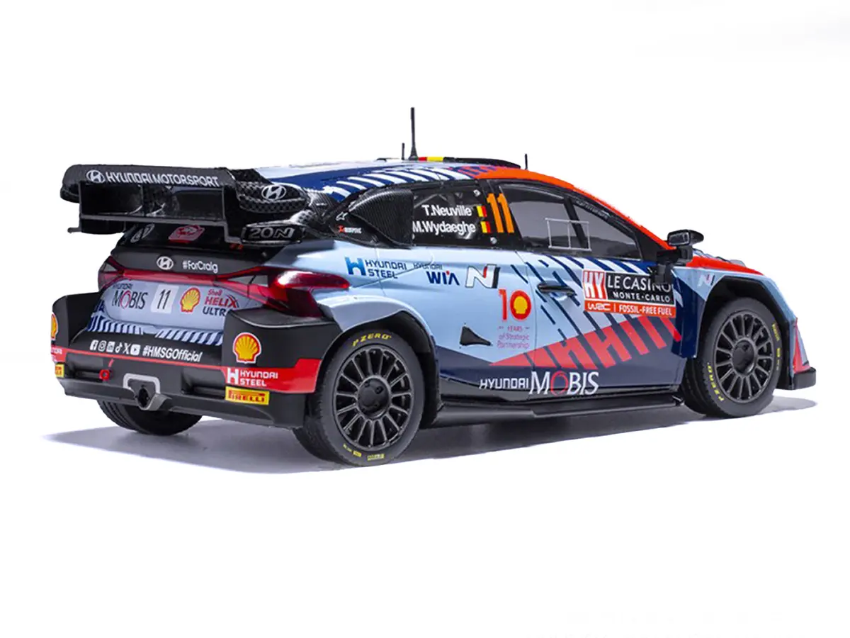 Hyundai I20 N Rally1 #11 Thierry Neuville - Martijn Wydaeghe Winner "Rallye Monte-Carlo" (2024) 1/18 Diecast Model Car By Ixo Models 2
