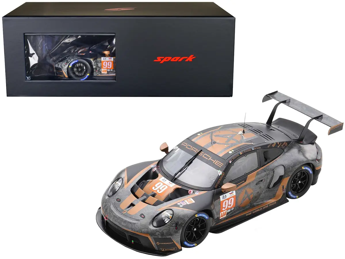 Porsche 911 Rsr-19 #99 Andrew Haryanto - Alessio Picariello - Martin Rump "Hardpoint Motorsport" Gte Am "24 Hours Of Le Mans" (2022) With Acrylic Display Case 1/18 Model Car By Spark 1