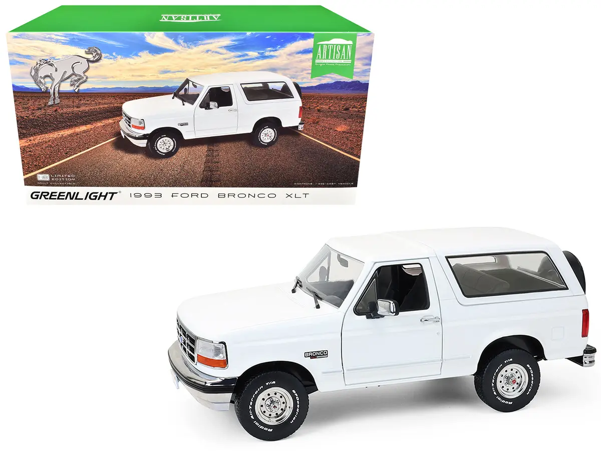 1993 Ford Bronco Xlt Oxford White "Artisan Collection" 1/18 Diecast Model By Greenlight 1