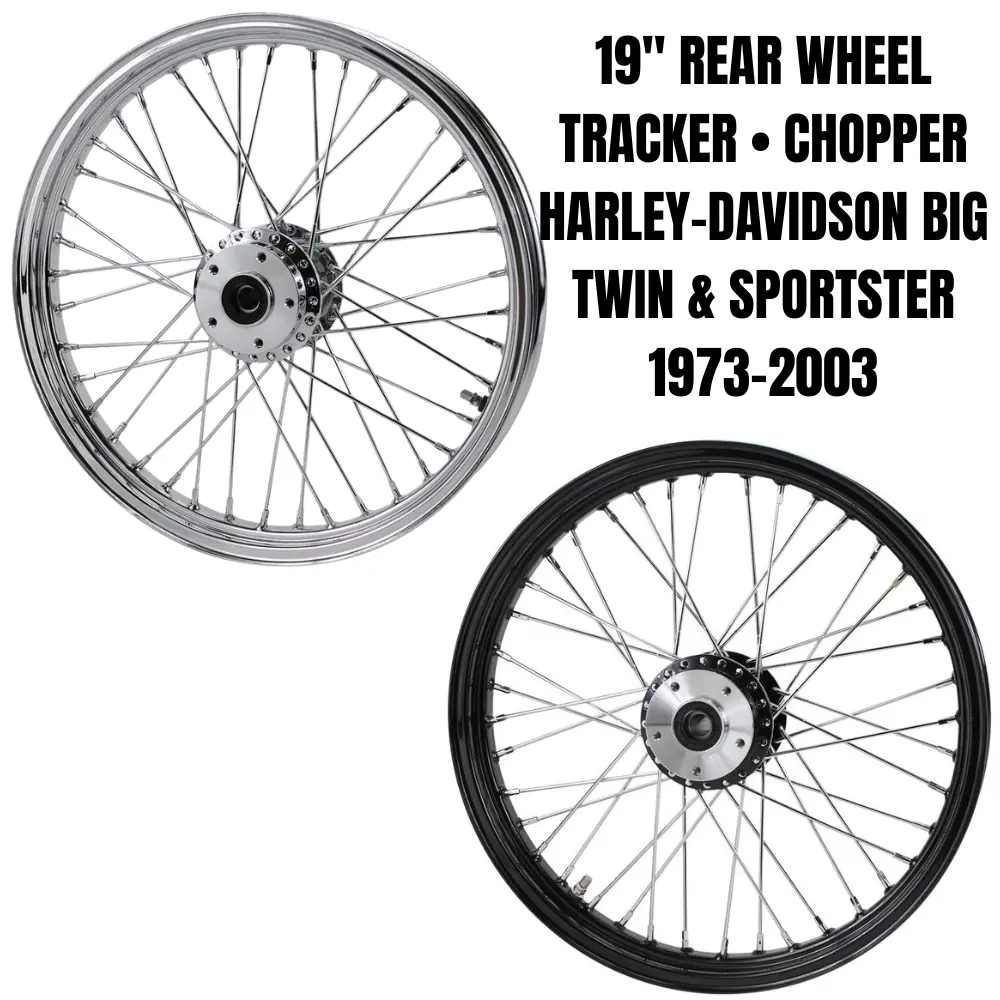 Moto Iron 19” × 2.5” Rear Tracker Wheel For 1973-2003 Harley-Davidson Big Twin And Sportster 1