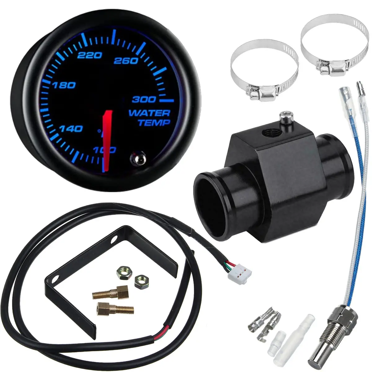 2 Inch Water Temperature Gauge Radiator Hose Adapter Sending Unit Kit 1