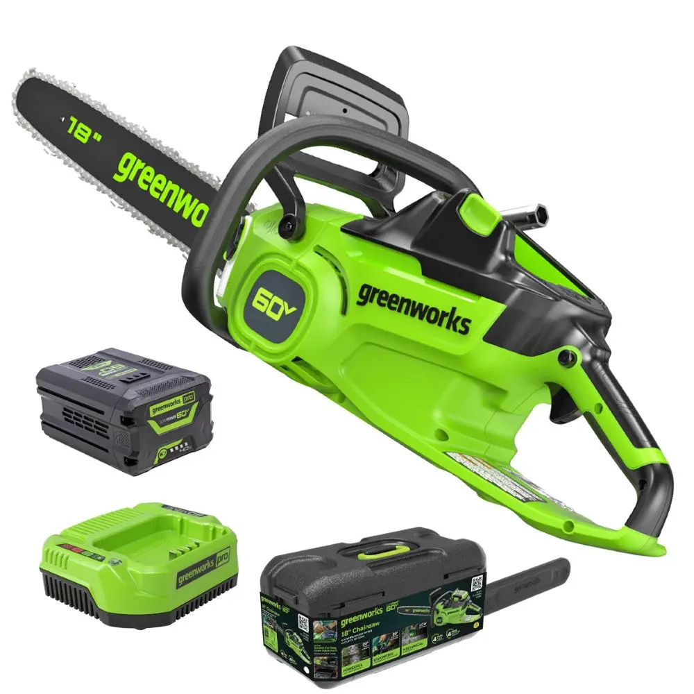 Greenworks 18" 60V Battery Brushless Chainsaw Kit 1