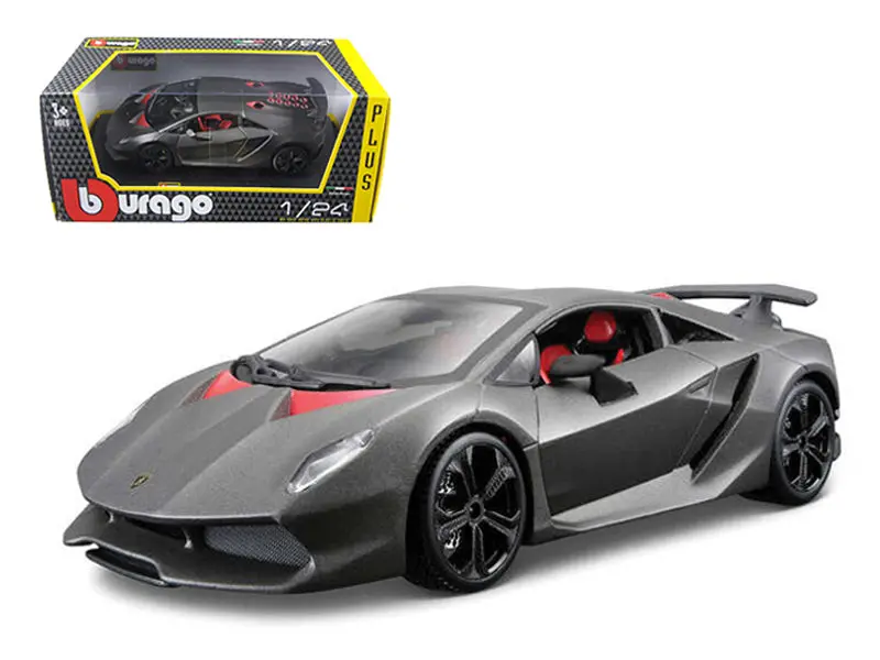 Lamborghini Sesto Elemento Matte Grey 1/24 Diecast Model Car By Bburago 1