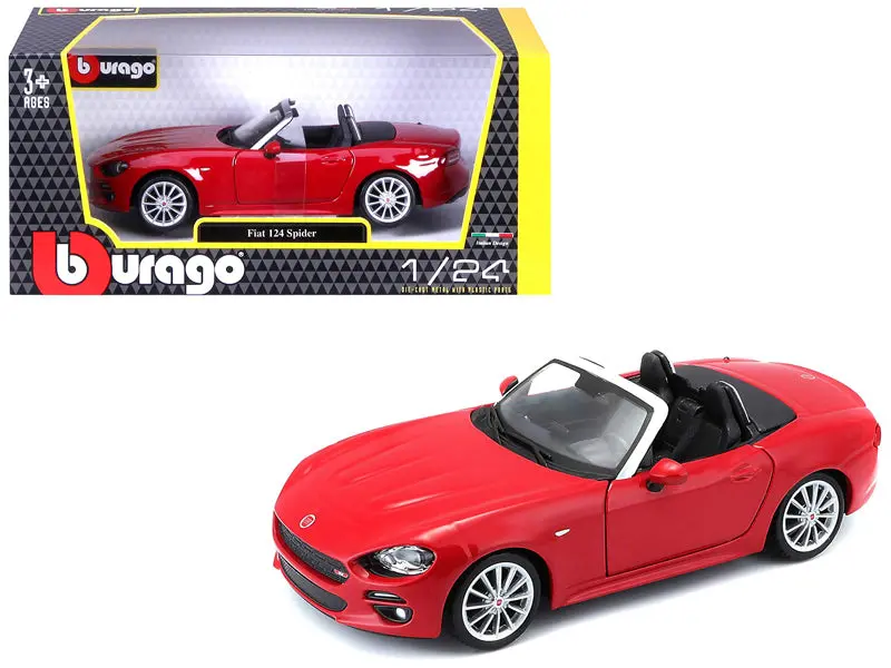 Fiat 124 Spider Coupe Red 1/24 Diecast Model Car By Bburago 1