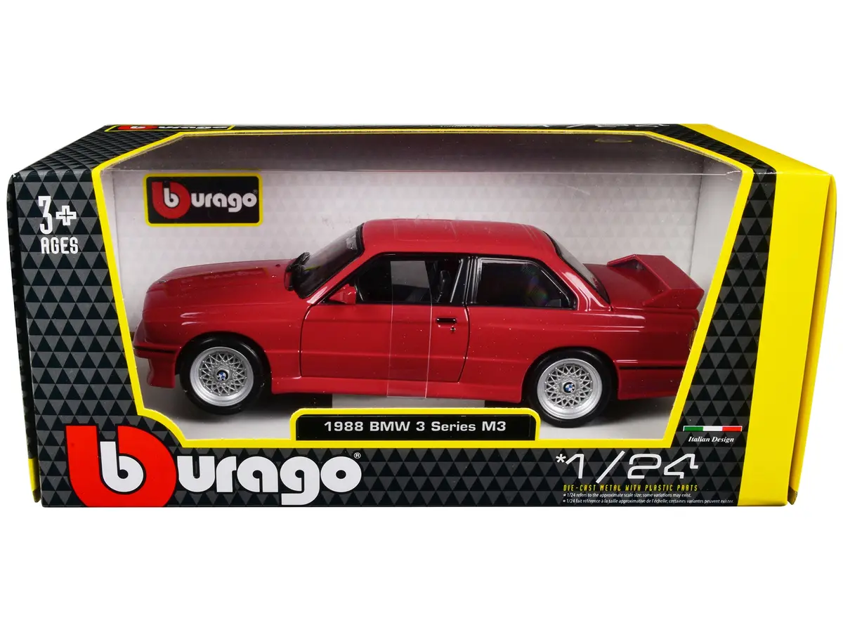 1988 Bmw 3 Series M3 E30 Red 1/24 Diecast Model Car By Bburago 1
