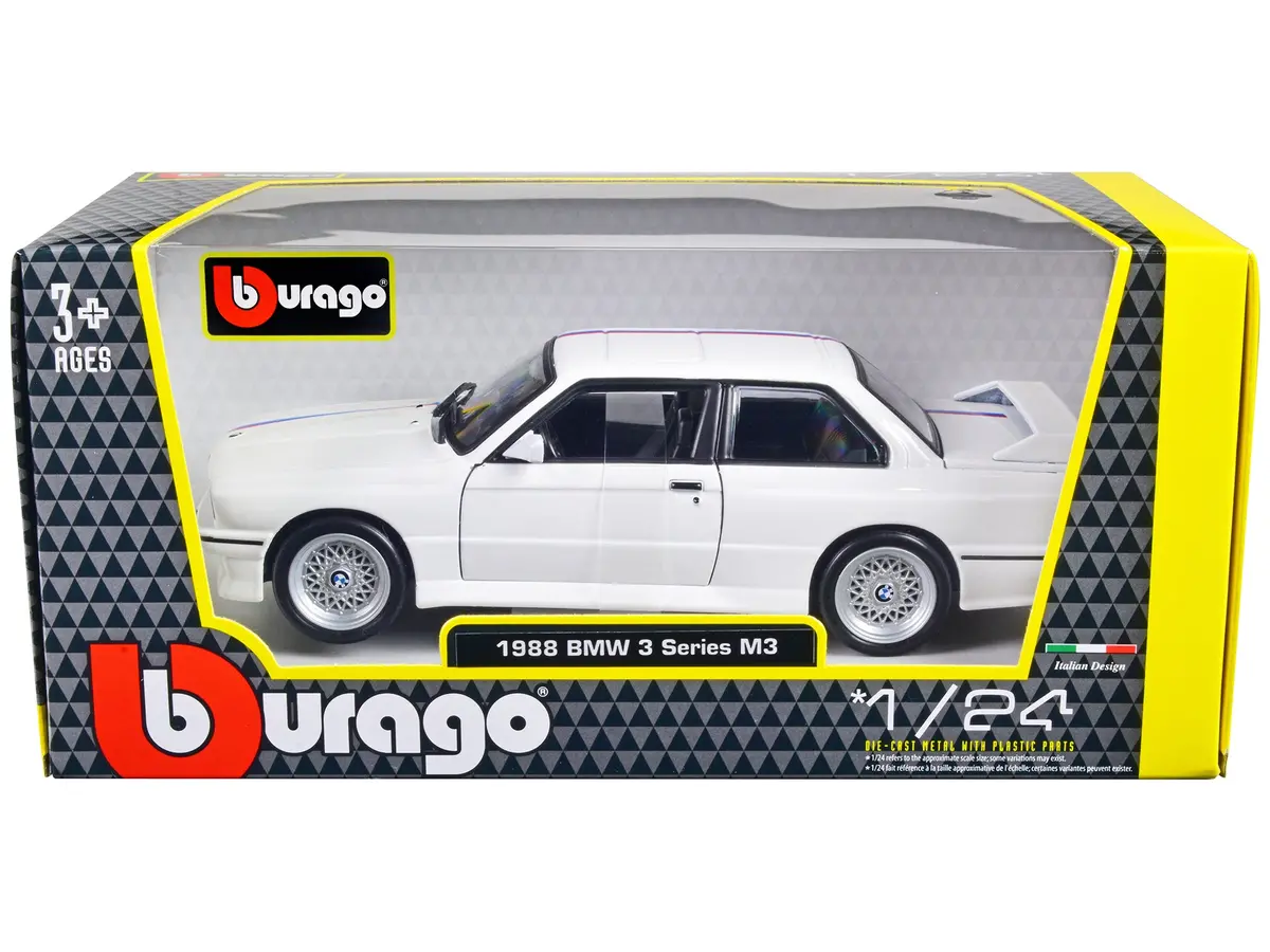 1988 Bmw 3 Series M3 E30 White 1/24 Diecast Model Car By Bburago 1