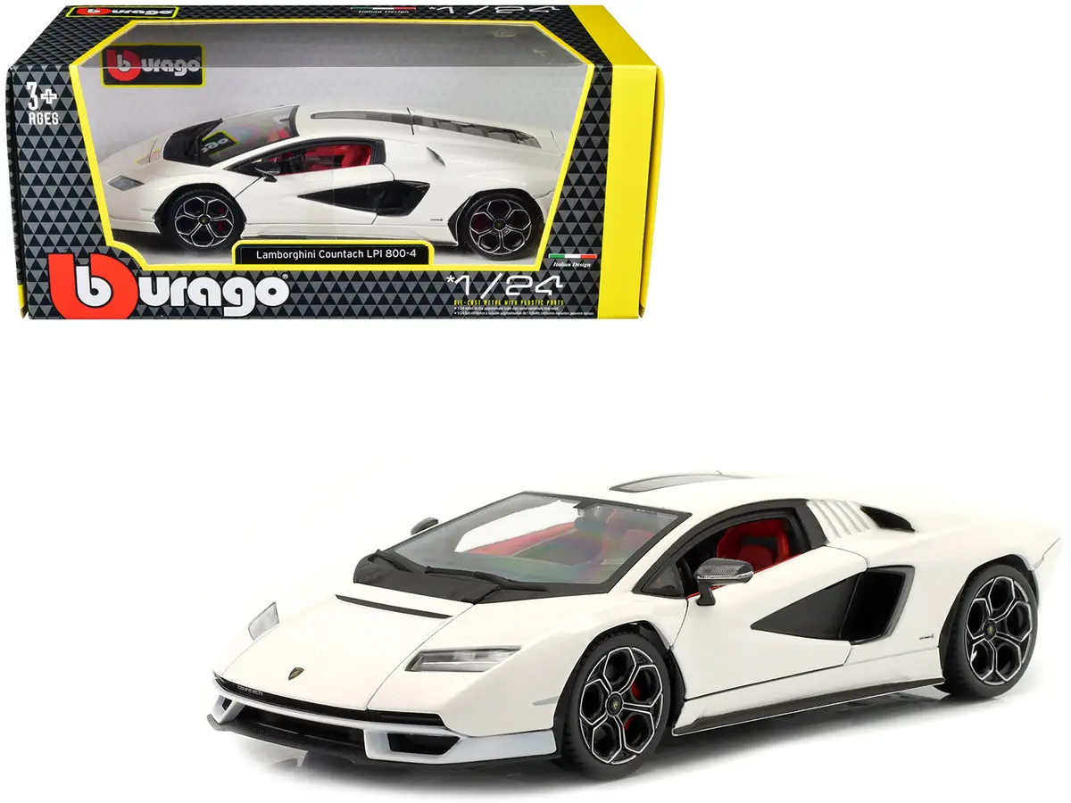 Lamborghini Countach Lpi 800-4 White 1/24 Diecast Model Car By Bburago 1