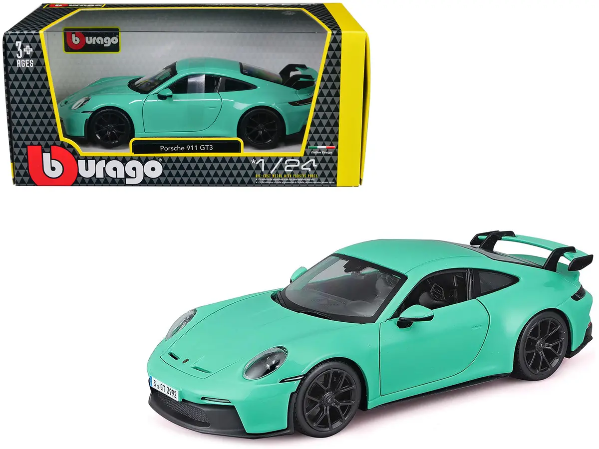 Porsche 911 Gt3 Light Green 1/24 Diecast Model Car By Bburago 1