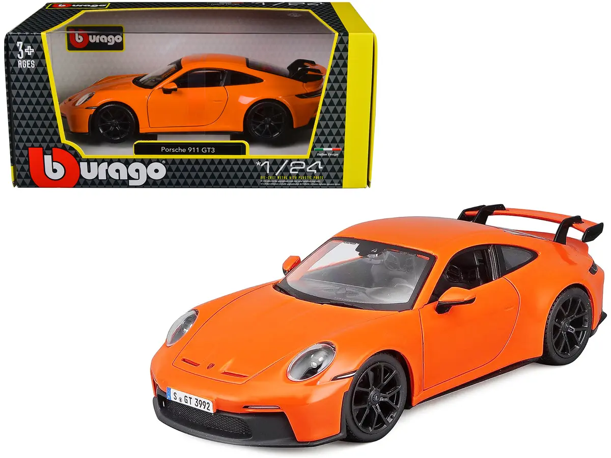 Porsche 911 Gt3 Orange 1/24 Diecast Model Car By Bburago 1
