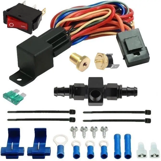 23 Row 6An Transmission Oil Cooler Electric Fan Hose Line Thermostat Switch 2